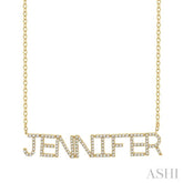 1/3 Ctw 'JENNIFER'  Block Name Round Cut Diamond Necklace in 10K Yellow Gold